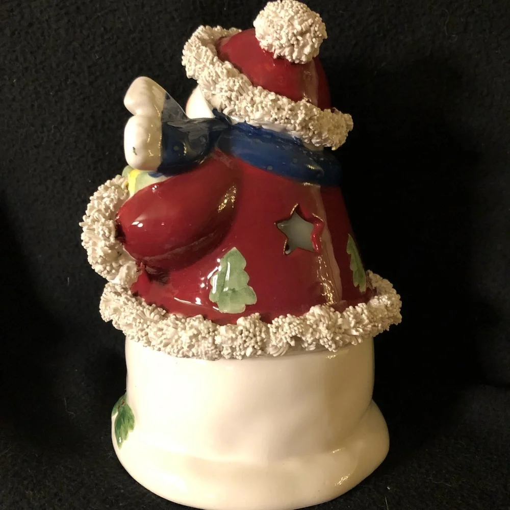 🆕 NWOT - Ceramic 2 Piece Snowman Candle Holder ⛄️🎄🕯